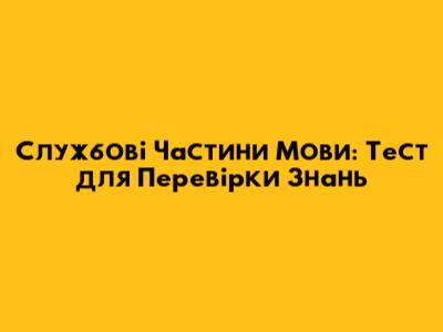 Службові Частини Мови: Тест для Перевірки Знань