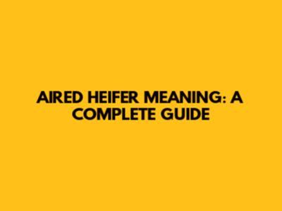 AIRED HEIFER MEANING: A COMPLETE GUIDE