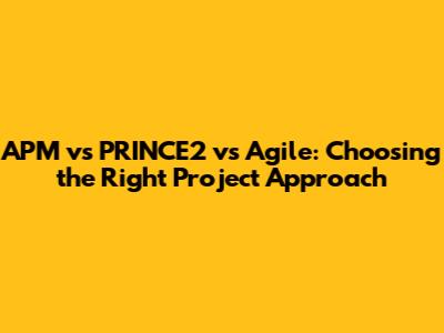 APM vs PRINCE2 vs Agile: Choosing the Right Project Approach