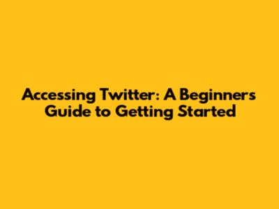 Accessing Twitter: A Beginner's Guide to Getting Started
