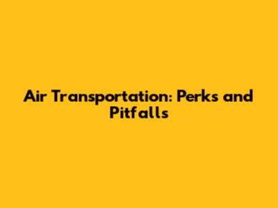 Air Transportation: Perks and Pitfalls