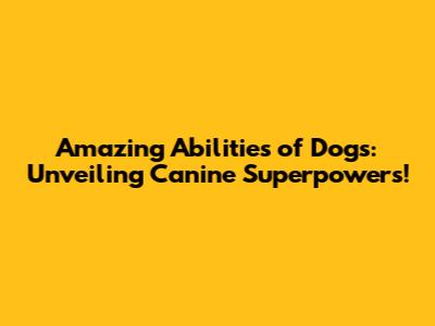 Amazing Abilities of Dogs: Unveiling Canine Superpowers!