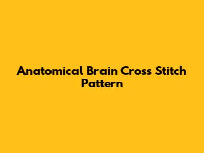 Anatomical Brain Cross Stitch Pattern