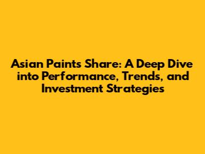 Asian Paints Share: A Deep Dive into Performance, Trends, and Investment Strategies