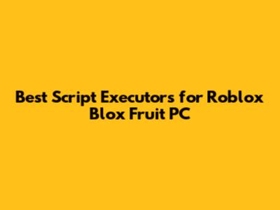 Best Script Executors for Roblox Blox Fruit PC