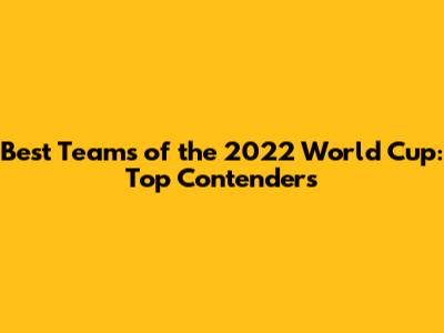 Best Teams of the 2022 World Cup: Top Contenders