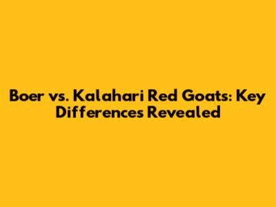 Boer vs. Kalahari Red Goats: Key Differences Revealed