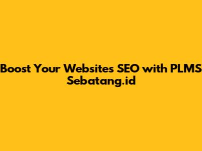 Boost Your Website's SEO with PLMS Sebatang.id