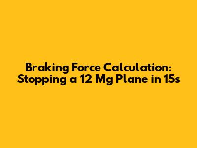 Braking Force Calculation: Stopping a 12 Mg Plane in 15s