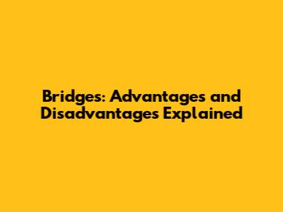 Bridges: Advantages and Disadvantages Explained