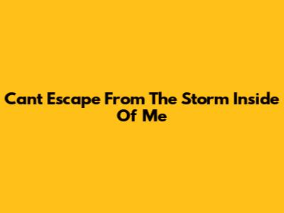 Can't Escape From The Storm Inside Of Me