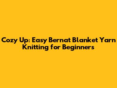 Cozy Up: Easy Bernat Blanket Yarn Knitting for Beginners