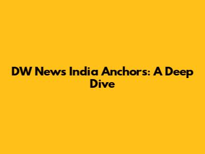 DW News India Anchors: A Deep Dive