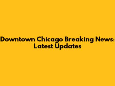 Downtown Chicago Breaking News: Latest Updates