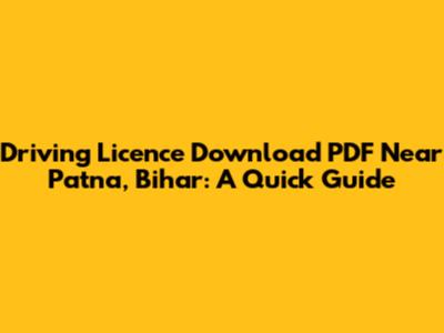 Driving Licence Download PDF Near Patna, Bihar: A Quick Guide