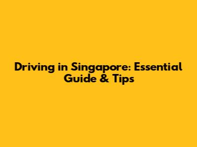 Driving in Singapore: Essential Guide & Tips