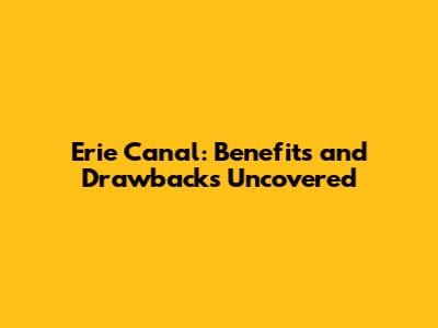 Erie Canal: Benefits and Drawbacks Uncovered