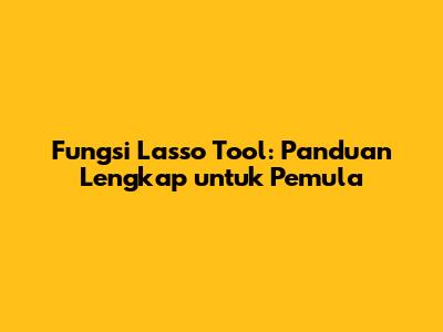 Fungsi Lasso Tool: Panduan Lengkap untuk Pemula