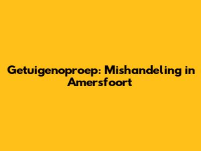 Getuigenoproep: Mishandeling in Amersfoort