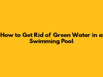 How to Get Rid of Green Water in a Swimming Pool