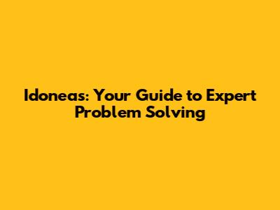 Idoneas: Your Guide to Expert Problem Solving