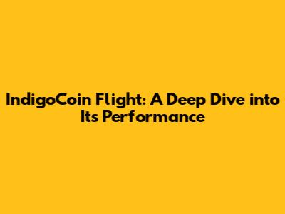 IndigoCoin Flight: A Deep Dive into Its Performance