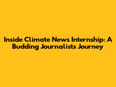 Inside Climate News Internship: A Budding Journalist's Journey