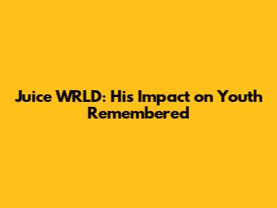 Juice WRLD: His Impact on Youth Remembered