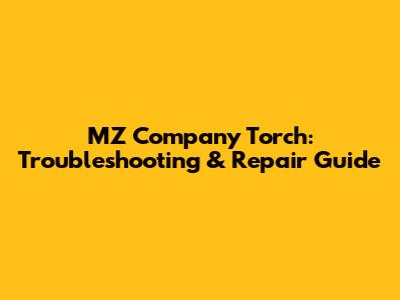 MZ Company Torch: Troubleshooting & Repair Guide