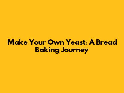 Make Your Own Yeast: A Bread Baking Journey