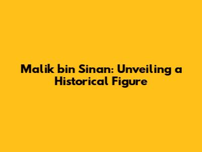 Malik bin Sinan: Unveiling a Historical Figure