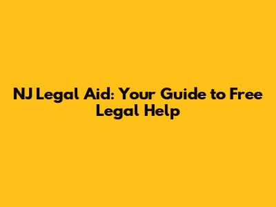 NJ Legal Aid: Your Guide to Free Legal Help