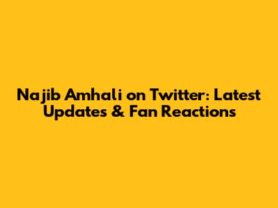 Najib Amhali on Twitter: Latest Updates & Fan Reactions