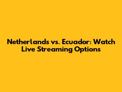 Netherlands vs. Ecuador: Watch Live Streaming Options