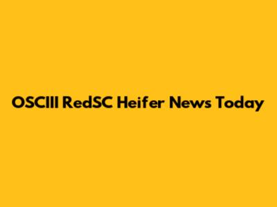 OSCIII RedSC Heifer News Today