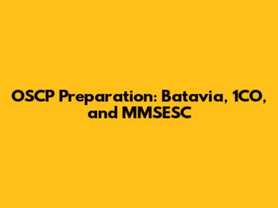 OSCP Preparation: Batavia, 1CO, and MMSESC