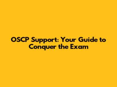 OSCP Support: Your Guide to Conquer the Exam