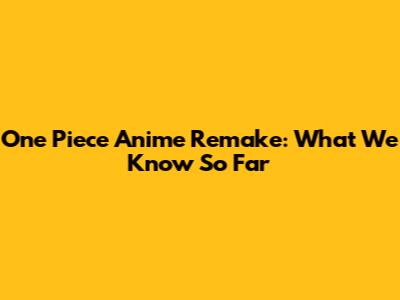 One Piece Anime Remake: What We Know So Far