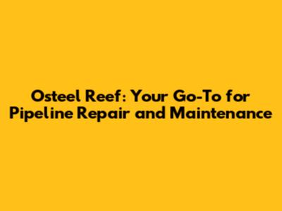 Osteel Reef: Your Go-To for Pipeline Repair and Maintenance