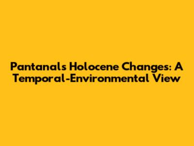 Pantanal's Holocene Changes: A Temporal-Environmental View