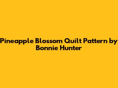 Pineapple Blossom Quilt Pattern by Bonnie Hunter