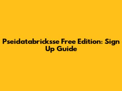 Pseidatabricksse Free Edition: Sign Up Guide