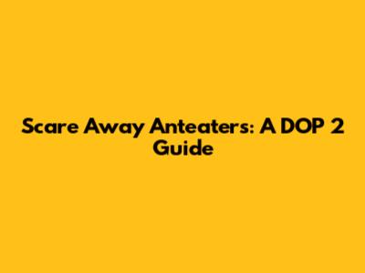 Scare Away Anteaters: A DOP 2 Guide