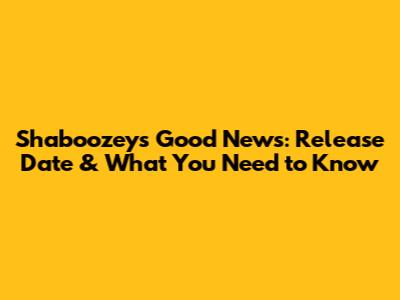 Shaboozey's 'Good News': Release Date & What You Need to Know