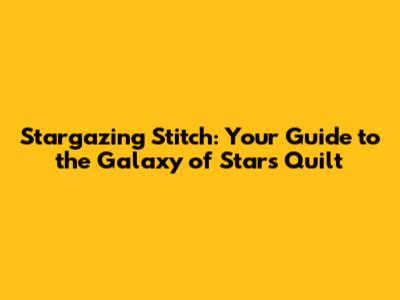 Stargazing Stitch: Your Guide to the Galaxy of Stars Quilt