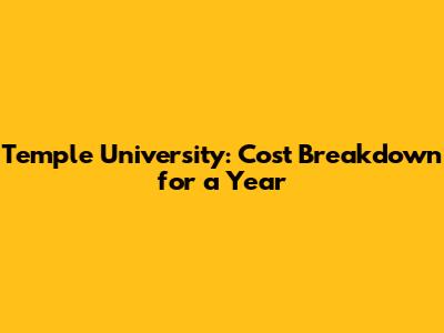 Temple University: Cost Breakdown for a Year