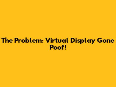 The Problem: Virtual Display Gone Poof!