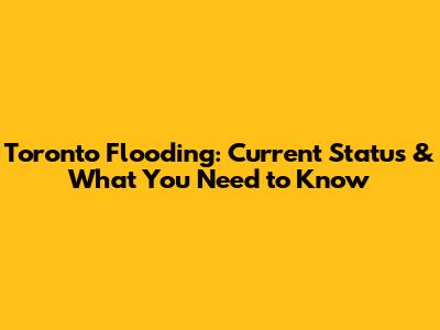 Toronto Flooding: Current Status & What You Need to Know