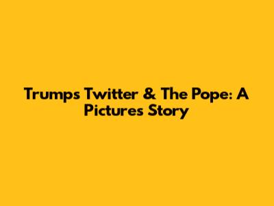 Trump's Twitter & The Pope: A Picture's Story