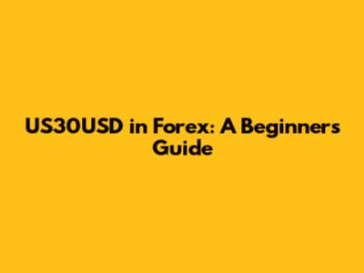 US30USD in Forex: A Beginner's Guide